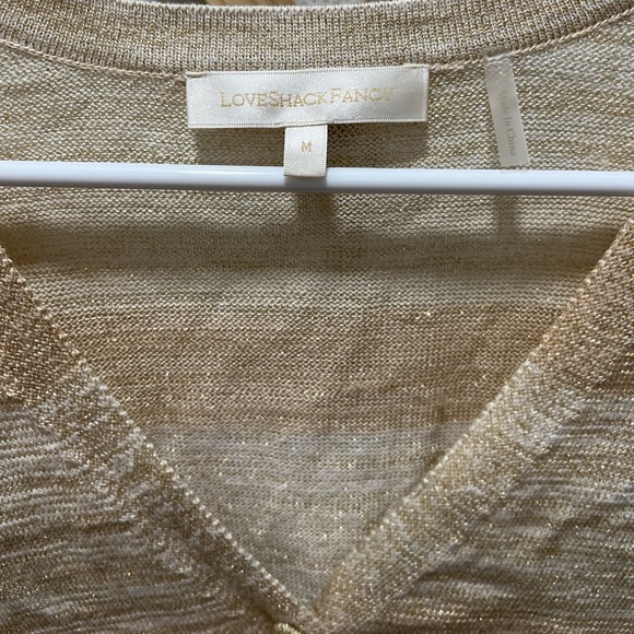 LoveShackFancy Cropped Metallic Cardigan - Picture 4 of 8